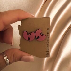 New Wutang wood earrings